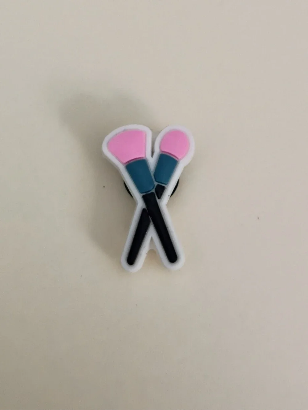 10 for $10 Jibbitz Croc Charm - Makeup Brushes Pink Tipped On Black Handles